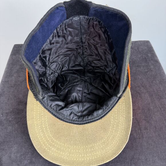 Vintage Filson Ear Flap Hat, Blaze Orange Hunting Cap Size XXL, USA Made - Picture 5 of 11